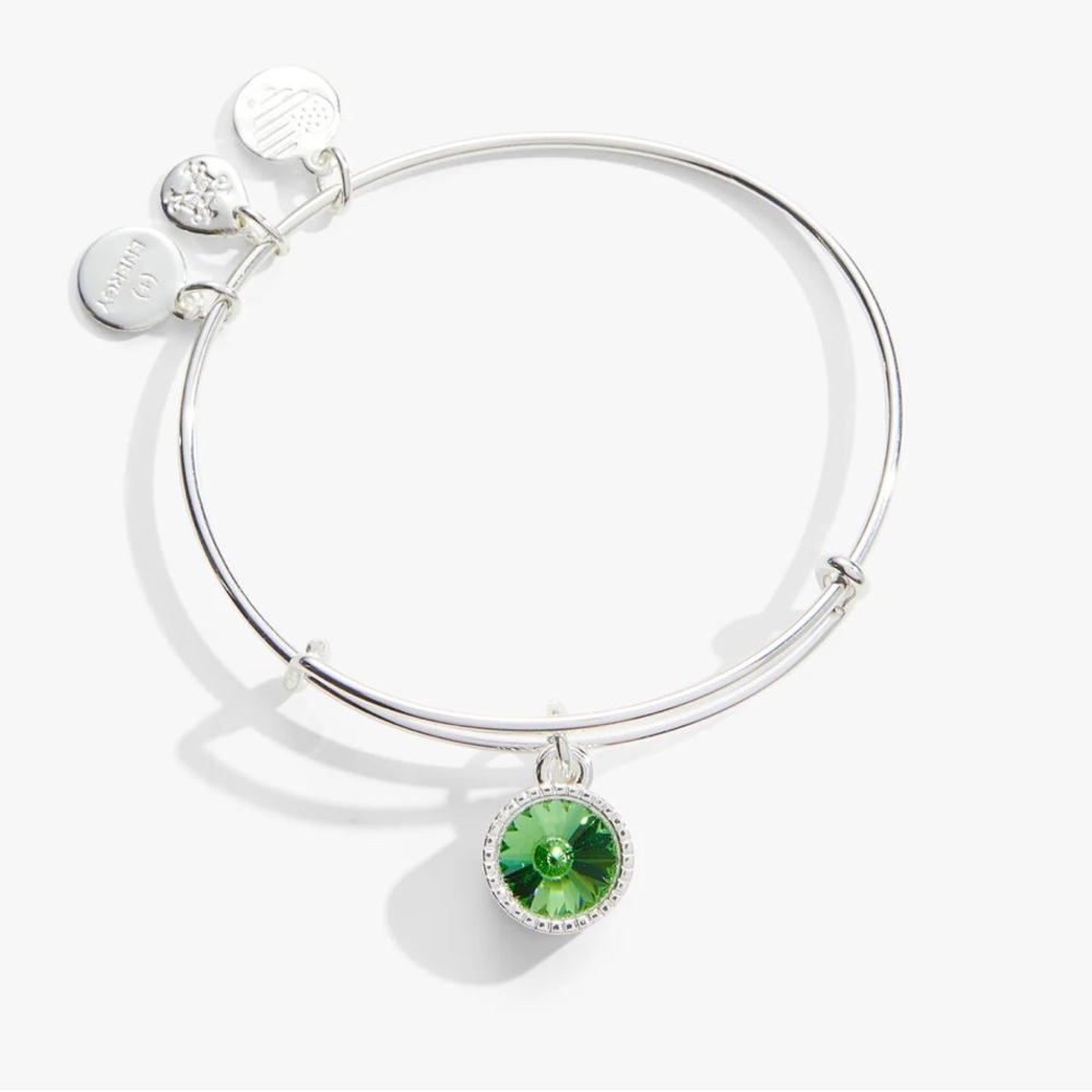 Alex and Ani August Birthstone Charm Bangle, Peridot